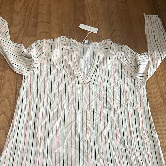 Tavik Swim Coverup Lightweight Mini Dress Stripes Long Sleeve V Neck Size Medium - Picture 4 of 4